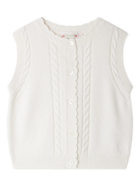  Bonpoint Sleeveless Cardigan - White 