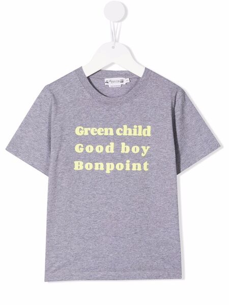  Bonpoint Slogan-print Short-sleeve T-shirt - Grey 