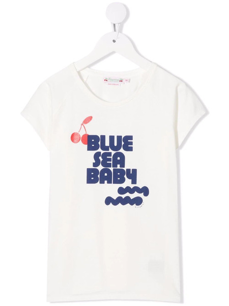  Bonpoint Slogan Print T-shirt - White 