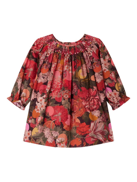  Bonpoint Smocked Floral Dress - Red 