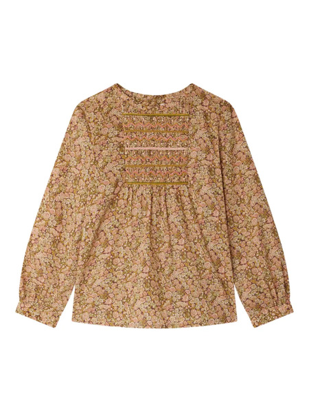  Bonpoint Smocked Floral-print Blouse - Neutrals 