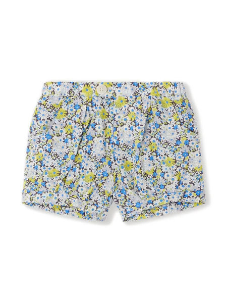  Bonpoint Square Floral-print Cotton Shorts - Blue 