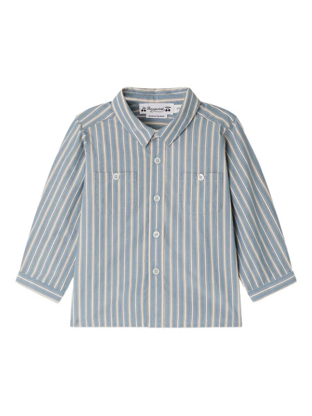  Bonpoint Striped Button-fastening Shirt - Blue 