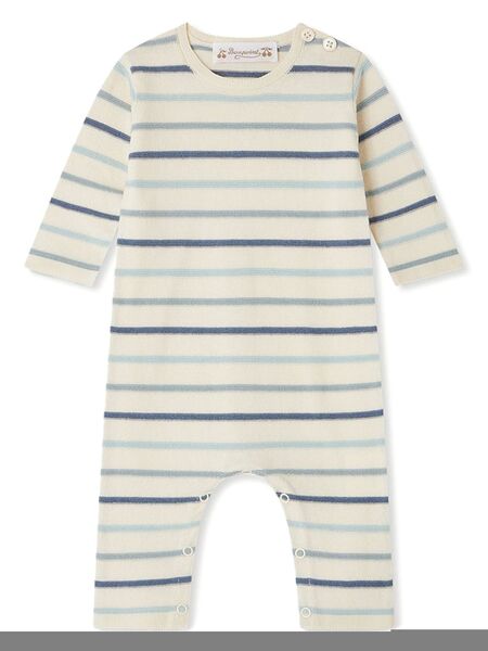  Bonpoint Striped Romper - White 
