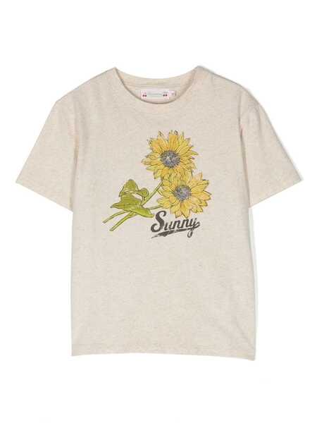  Bonpoint Sunflower-print Cotton-linen T-shirt - Neutrals 