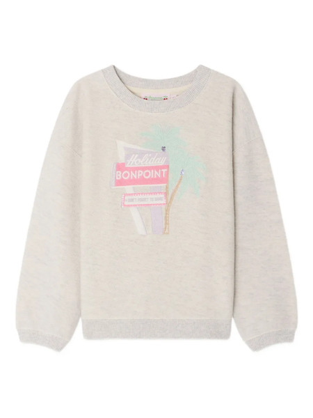 Bonpoint Tayla Embroidery Sweatshirt - Grey 