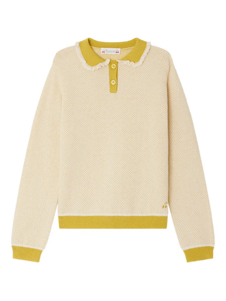  Bonpoint Textured-knit Polo Shirt - Neutrals 