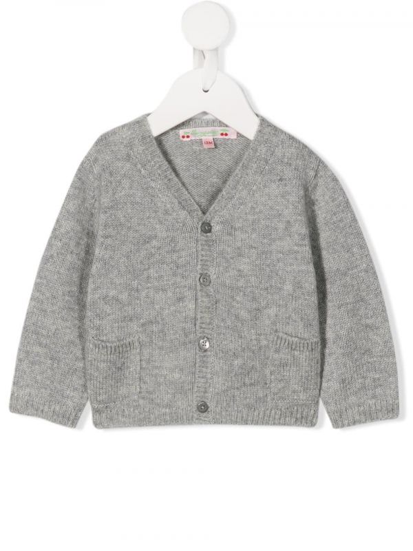  Bonpoint V-neck Cardigan - Grey 