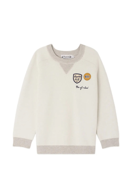  Bonpoint X Porsche Loxley Appliqué Crewneck Sweatshirt - Neutrals 