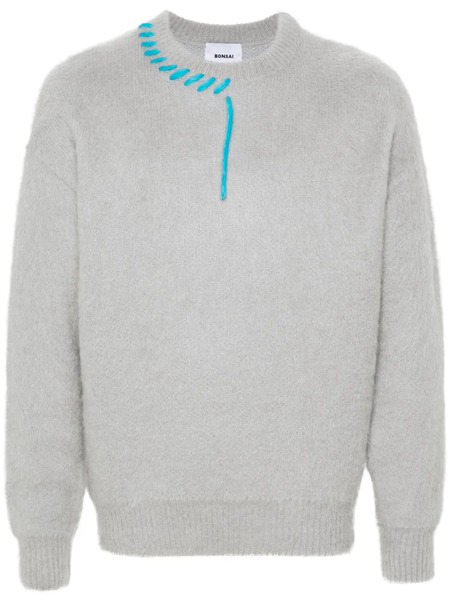  Bonsai Decorative-stitching Jumper - Grey 