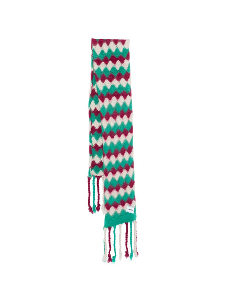 Bonsai Diamond-patterned Scarf - Green 