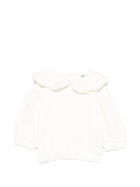  Bonton Martine Embroidered-collar Top - White 