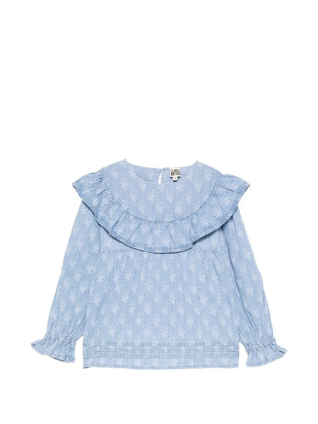  Bonton Mindy Ruffled Printed Top - Blue 
