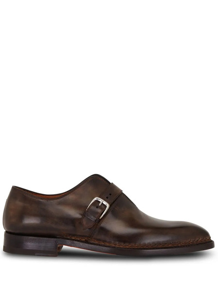  Bontoni Buckled Leather Shoes - Brown 