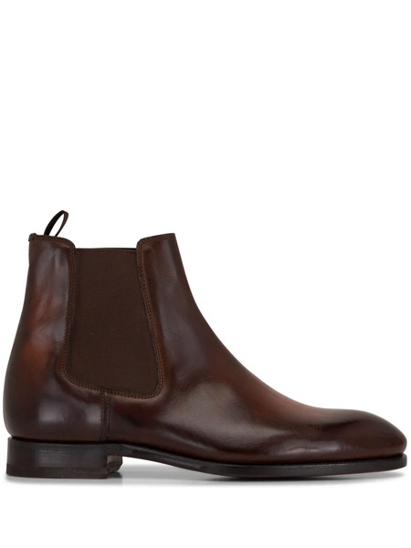  Bontoni Cavaliere Almond-toe Leather Boots - Brown 