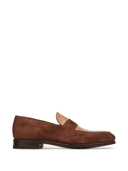 Bontoni Panelled Leather Loafers - Brown 