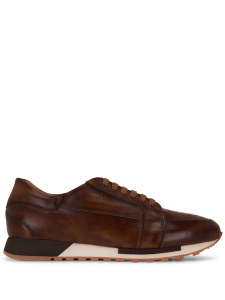  Bontoni Vento Lace-up Leather Sneakers - Brown 
