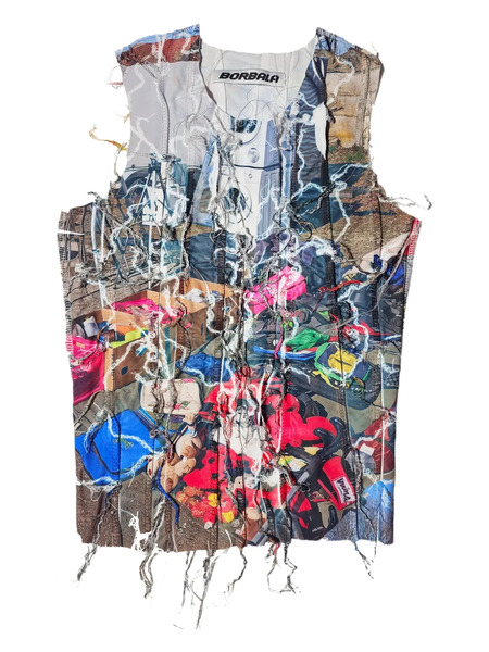  Borbala Textured Crew Neck Tank Top - Blue 
