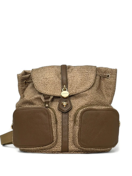  Borbonese Flap Printed Backpack - Brown 