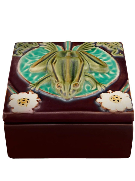  Bordallo Pinheiro Azulejo Frog-design Box - Brown 
