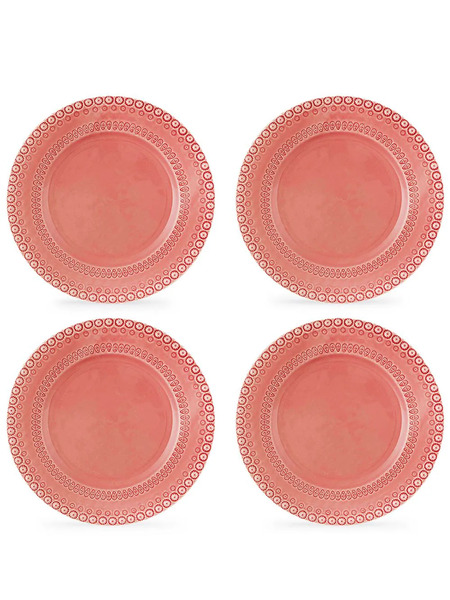  Bordallo Pinheiro Fantasia Dinner Plate (set Of Four) - Pink 