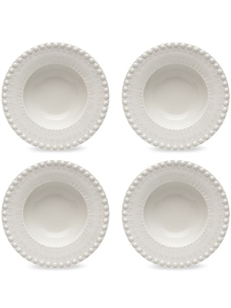  Bordallo Pinheiro Fantasia Soup Plate (set Of Four) - Neutrals 