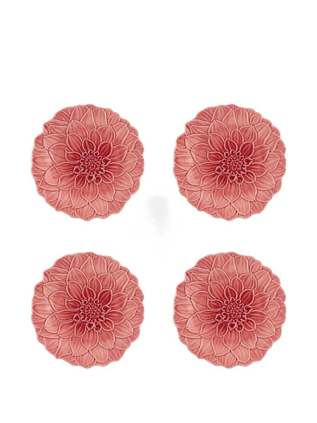  Bordallo Pinheiro Maria Flor Dessert Plate (set Of Four) - Pink 