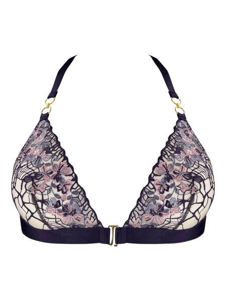  Bordelle Amela Embroidered Triangle Bra - Purple 
