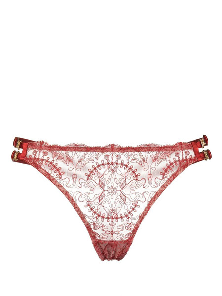  Bordelle Cymatic Sheer-lace Thong - Red 