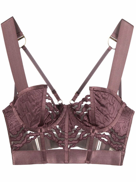  Bordelle Dala Underwired Satin Bra - Purple 