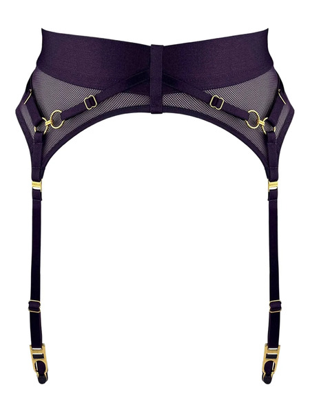  Bordelle Nara Ring Suspender Belt - Purple 