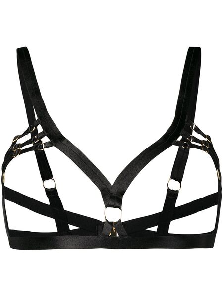  Bordelle Satin Open Bra - Black 