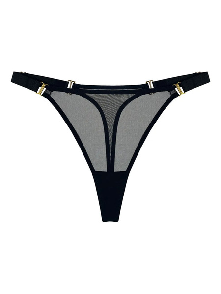  Bordelle Signature Mesh Thong - Black 
