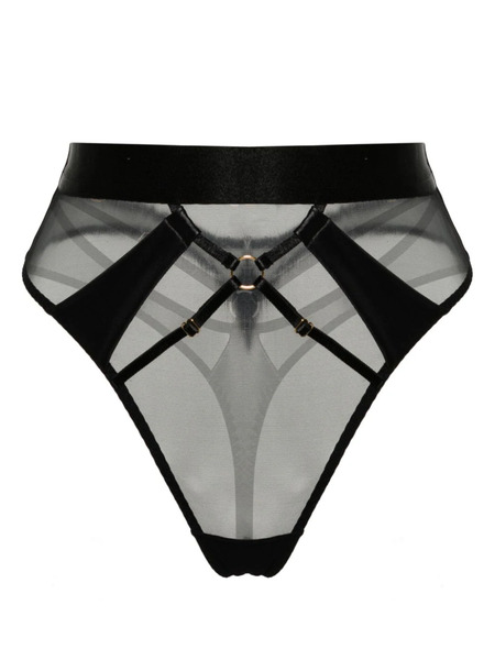  Bordelle Vero Semi-sheer Mesh Thong - Black 
