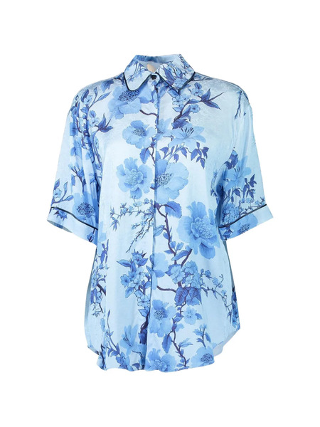  Borgo De Nor Akari Floral Fluid Top - Blue 