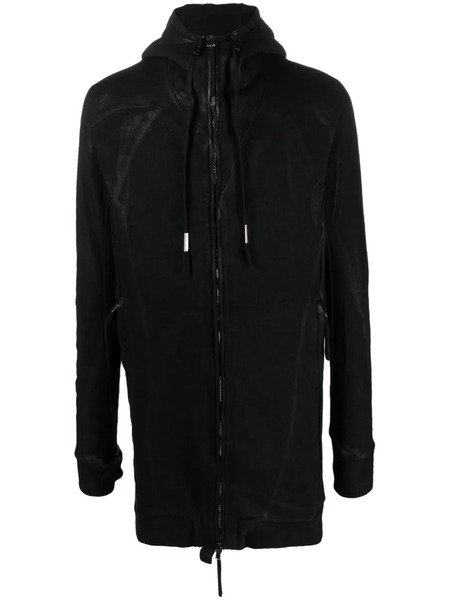  Boris Bidjan Saberi Distressed-effect Drawstring Hooded Jacket - Black 