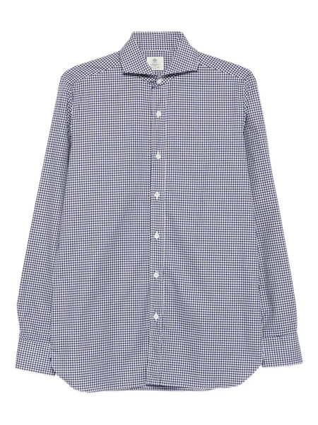  Borrelli Gingham-check Shirt - Blue 