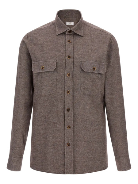  Borriello Napoli Button-front Long-sleeve Shirt - Brown 