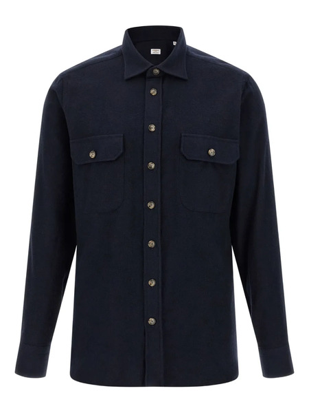  Borriello Napoli Chest-pocket Flannel Shirt - Blue 