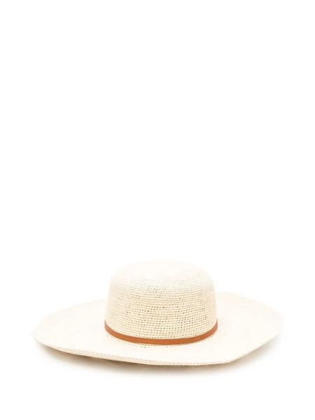  Borsalino Leather-trimmed Straw Hat - Neutrals 