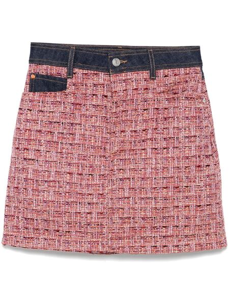  Boss A-line Denim-trim Mini Skirt - Pink 