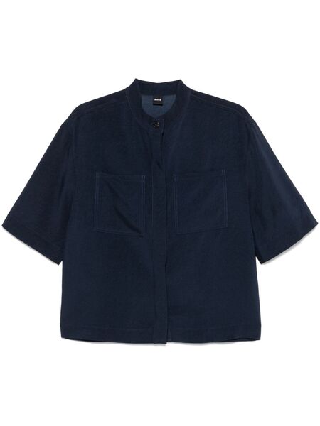  Boss Band-collar Shirt - Blue 