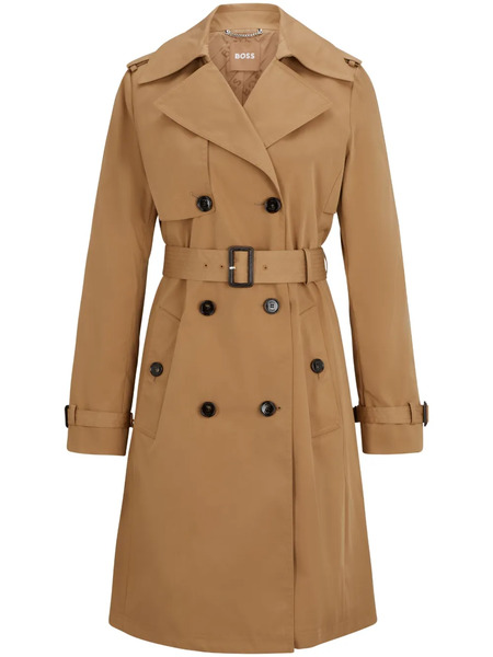  Boss Belted Double-breasted Trench Coat - Brown 