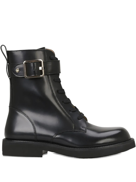  Boss Buckle-fastening Lace-up Boots - Black 