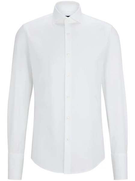  Boss Button-up Cotton Blend Shirt - White 
