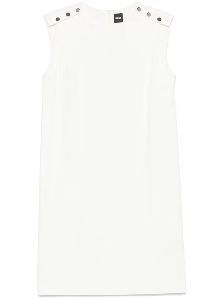  Boss Buttoned-shoulders Mini Dress - White 