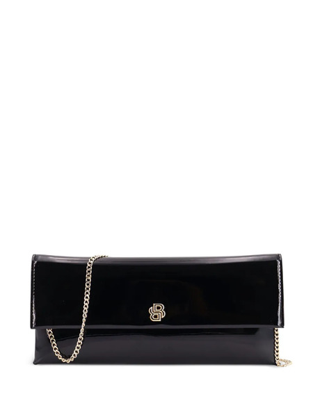 Boss Chain Patent-leather Clutch Bag - Black 