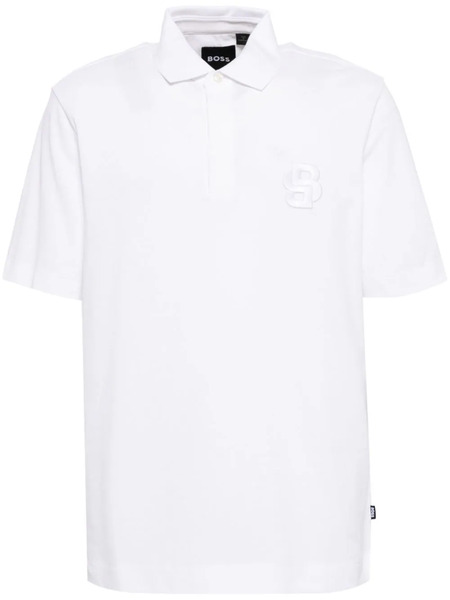  Boss Concealed Placket Polo Shirt - White 