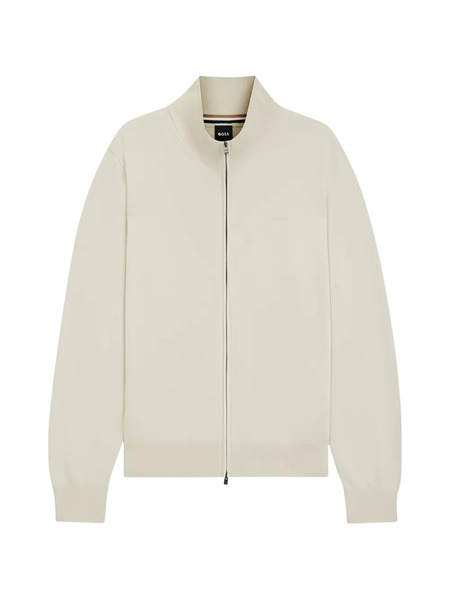  Boss Cotton Zip-up Cardigan - Neutrals 