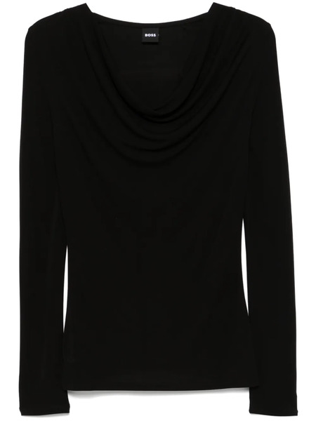  Boss Cowl-neck Crepe Top - Black 
